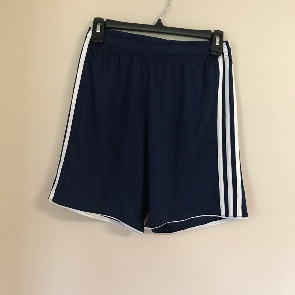 Navy men’s s adidas soccer shorts!